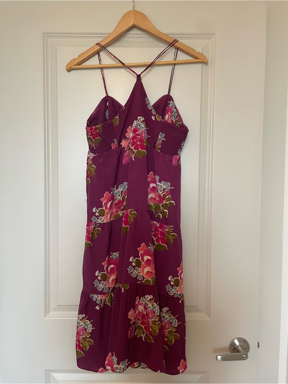 American Eagle Outfitters Plum Floral V-Neck Dress - Picture 3 of 3